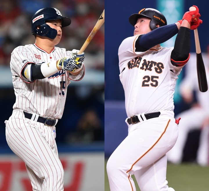 村上宗隆（ヤクルト）と岡本和真（巨人）