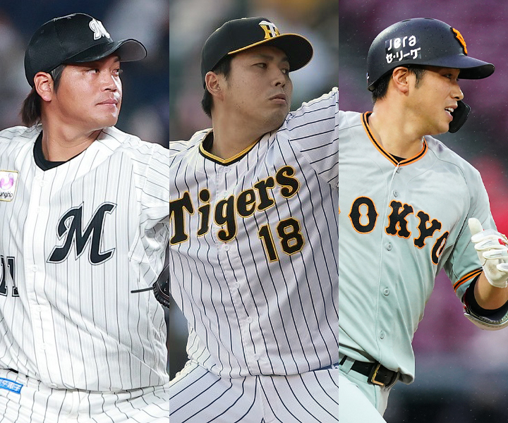 2023年指名選手左から佐々木、馬場、北村