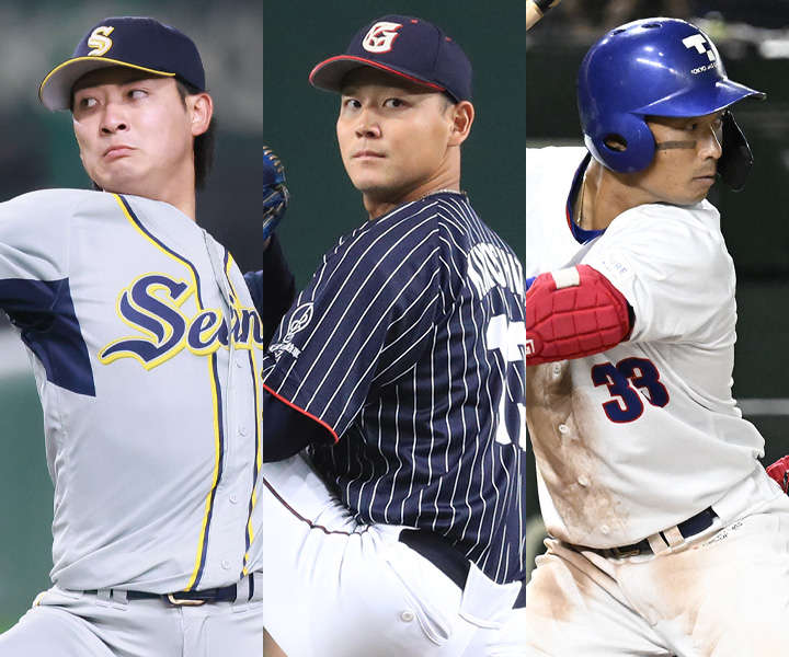 プロ野球ドラフト会議2024 社会人注目選手 左から吉田聖弥、木下里都、中尾勇介