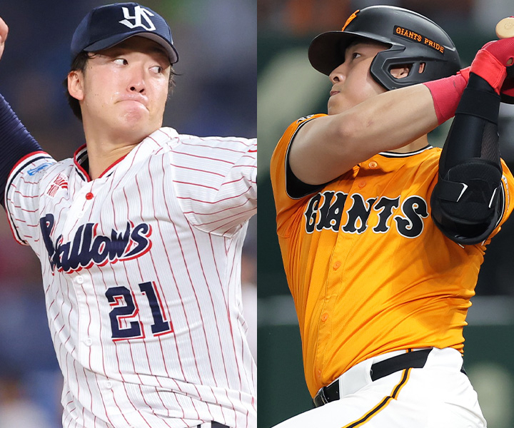 吉村貢司郎、岡本和真(右)