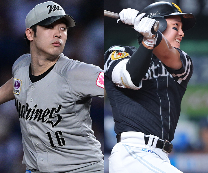 種市篤暉、栗原陵矢(右)