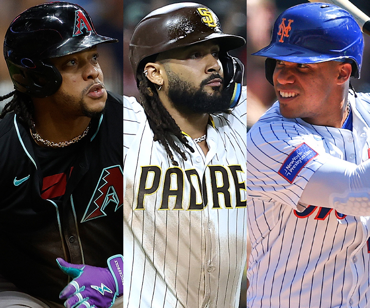 左からケテル・マルテ、フェルナンド・ タティス・ジュニア、フアン・ソト