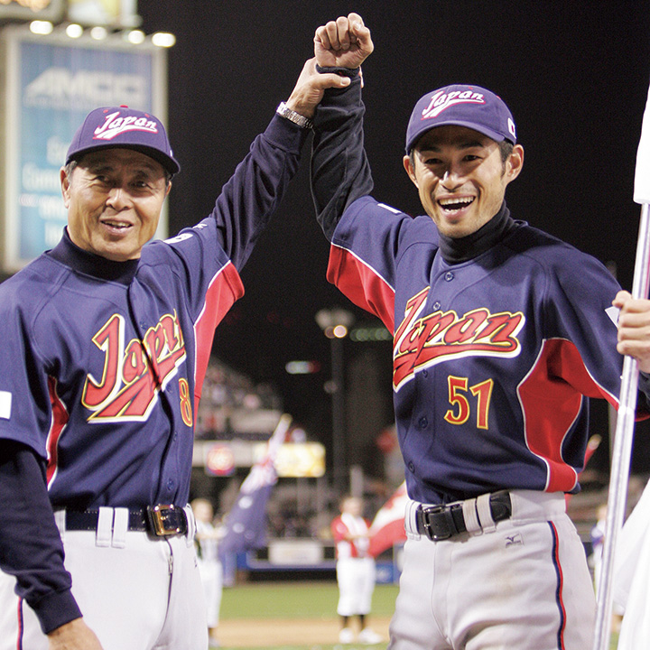 ☆侍JAPAN☆イチロー、王監督 2006年WBC 優勝セレモニー 大判フォト