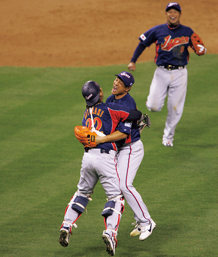 ☆侍JAPAN☆イチロー、王監督 2006年WBC 優勝セレモニー 大判フォト-