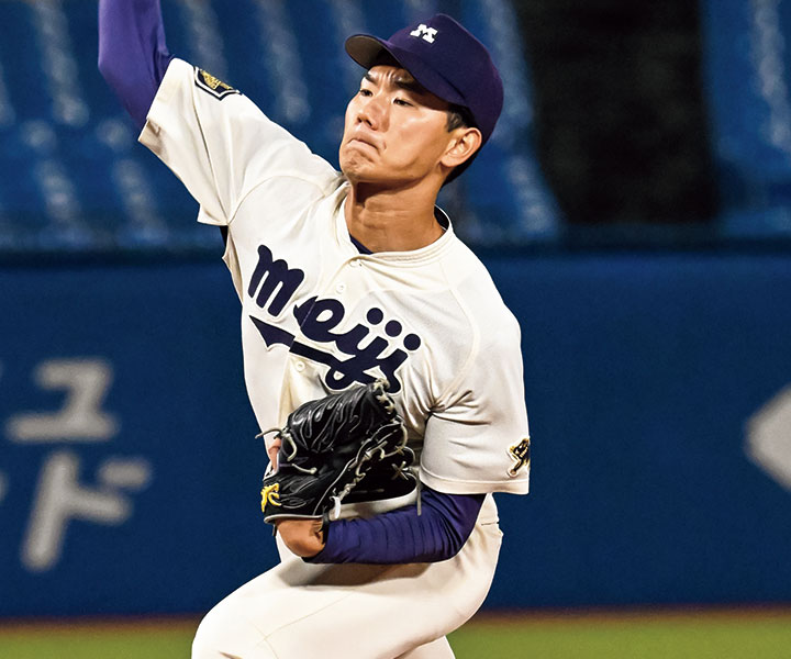 浅利太門(明大・投手)ストレート勝負の醍醐味「1位での競合を目指している」