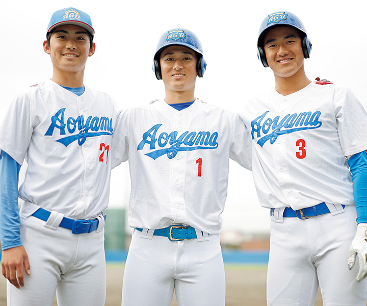 青学大・西川史礁(外野手)&佐々木泰(内野手)&児玉悠紀(投手)　東都3連覇を狙う3つの個性
