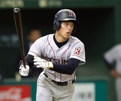 【2018ドラフト】辰己涼介(立命大・外野手) 日米戦で驚愕のバックスクリーン弾