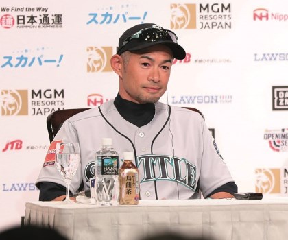 MLB日本開幕戦2チーム来日会見 イチローと菊池が凱旋試合の意気込み語る