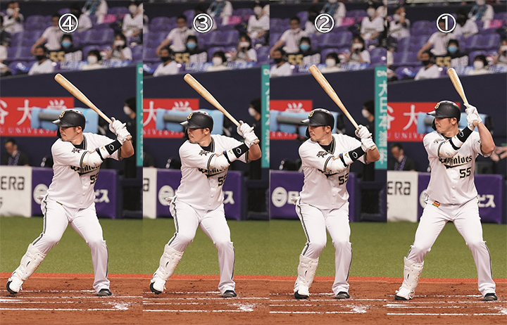 連続写真 オリックス T 岡田 ステップの広さのせいか 残し過ぎ の状態に 窮屈で差し込まれているようなスイングはもったいない 野球コラム 週刊ベースボールonline