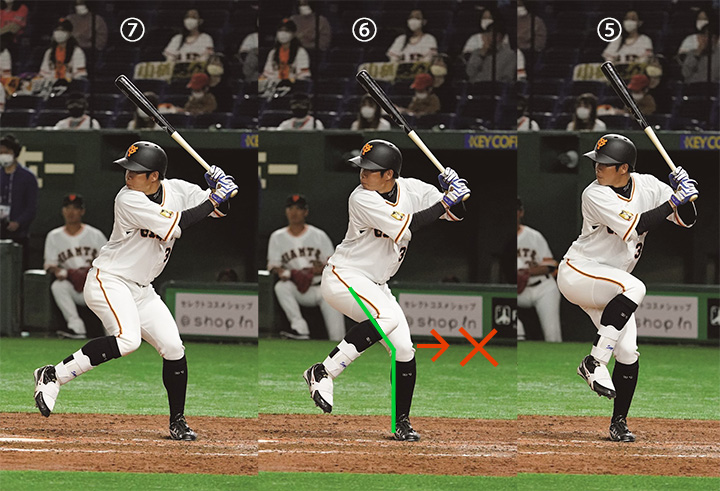 連続写真 巨人 松原聖弥 シンプルに浅めに足を上げてバットを出すだけでいい下半身の反動を大きく使うことで さまざまな弊害が生まれる 野球コラム 週刊ベースボールonline