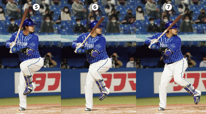 連続写真】DeNA・宮崎敏郎「個性的な始動でムダが多そうに見えて、実は
