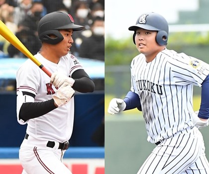 ライバル心を燃やす真鍋慧(広陵高)＆佐倉侠史朗(九州国際大付高)
