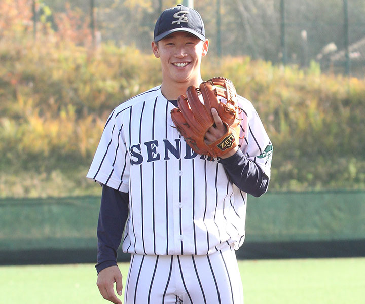 辻本倫太郎(仙台大・内野手)笑顔と全力疾走を貫く強打遊撃手「守備範囲は、誰にも負けたくない」