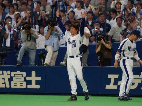 川崎 憲次郎 引退試合 A4版  公認写真 川崎憲次郎の思い出の試合 「プロで生きていく上で厳しくも道を