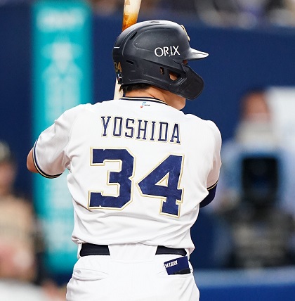 オリックス サードユニホーム 吉田正尚 背番号34 旧背番号　Lサイズ オリックス サードユニホーム 吉田正尚 背番号34 旧背番号