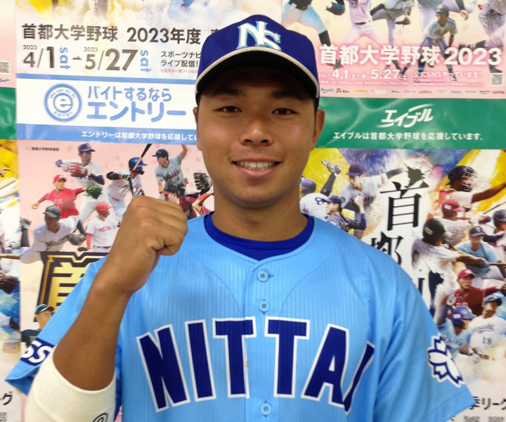 大引啓次コーチのアドバイスも活躍を後押し　開幕戦で初本塁打を放ち勝利に貢献した日体大・重宮涼【首都大学リポート】