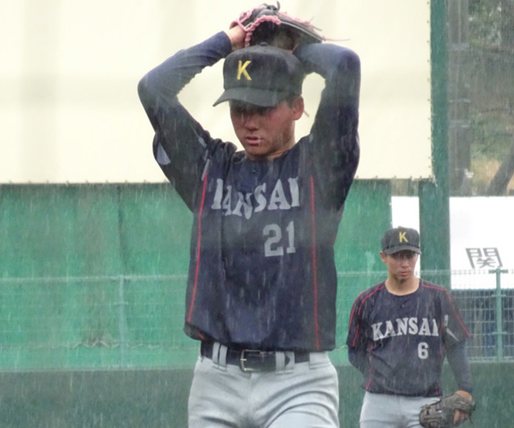【大学野球】関大・金丸夢斗が悪天候でも慶大相手に5回5安打無失点　スカウトも絶賛のピッチング