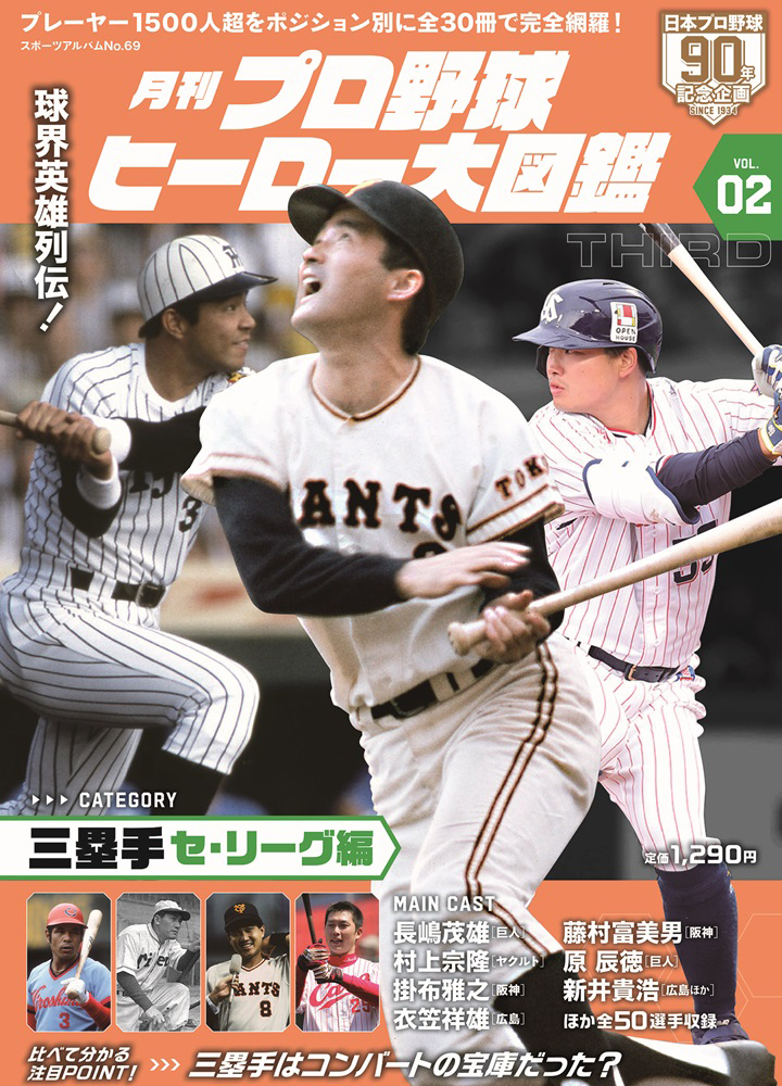 全30冊で1500選手以上を網羅する『月刊プロ野球ヒーロー大図鑑』第2号