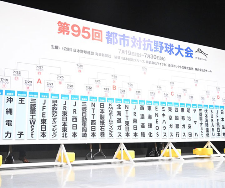 【社会人野球】都市対抗1回戦16試合の組み合わせが決定　連覇を狙うトヨタ自動車は沖縄電力と対戦