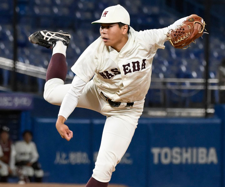 【大学野球】無双状態のピッチング…魂の16球で引き分けに持ち込んだ早大・安田虎汰郎