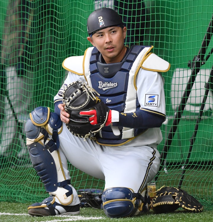 オリックスバファローズ 若月健矢捕手 ビジターユニフォーム - 応援グッズ