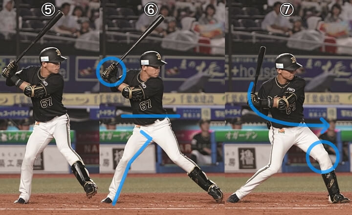 連続写真】オリックス・中川圭太「バットコントロールが良く、変化球へ