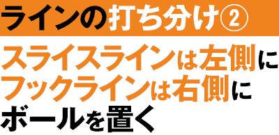 パッティング スライスラインは左側に フックラインは右側にボールを置く ツアープロの即効上達レッスン ワッグルonline